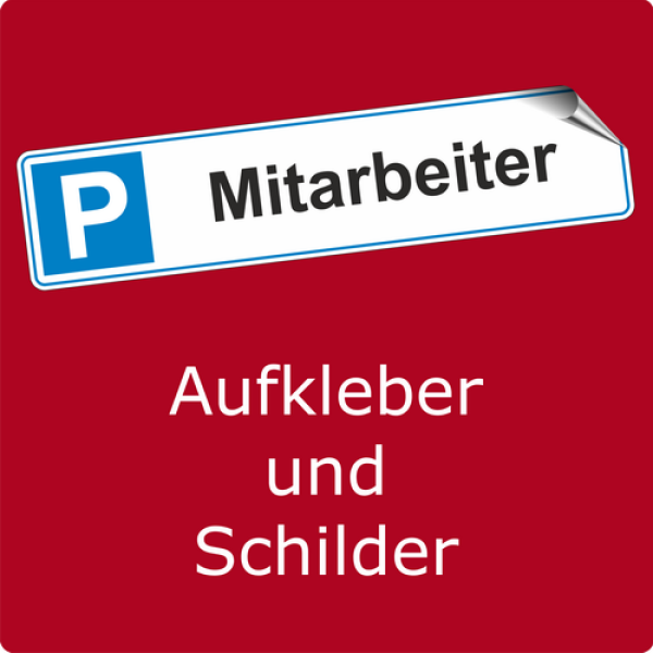 Aufkleber Parkplatz für Mitarbeiter im Kennzeichenformat mit Piktogramm P